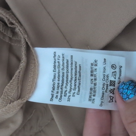 DKNY Beige Tan women's Dress Pants Slacks Straight Leg Ankle Size 12P Petite - Picture 13 of 13